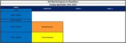 XVI World Congress on Psychiatry Sunday September 14th, 2014 - Room Time