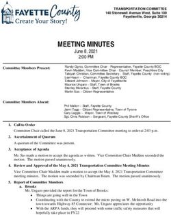MEETING MINUTES June 8, 2021 - Fayette County
