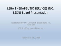 LEBA THERAPEUTIC SERVICES INC - ESCNJ Board Presentation DPT, MS Narrated by Dr. Deborah Eisenberg PT, Clinical Services Director February 23 ...