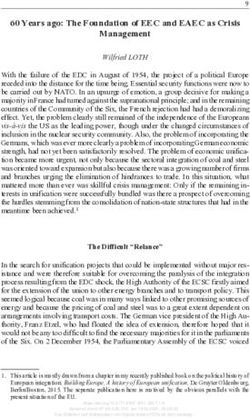 60 Years ago: The Foundation of EEC and EAEC as Crisis Management