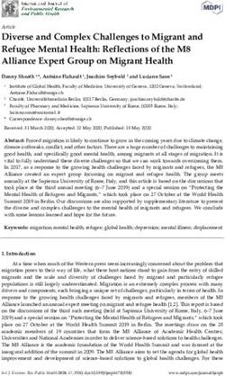 Diverse and Complex Challenges to Migrant and Refugee Mental Health: Reflections of the M8 Alliance Expert Group on Migrant Health