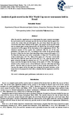 Analysis of goals scored in the 2014 World Cup soccer tournament held in