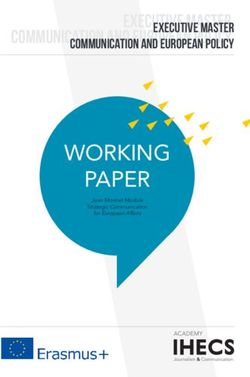 WORKING PAPER - COMMUNICATION AND EUROPEAN POLICY - Jean Monnet Module Strategic Communication - IHECS Academy