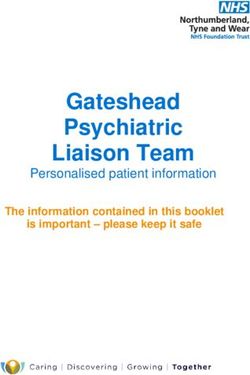 Gateshead Psychiatric Liaison Team - Personalised patient information The information contained in this booklet - Northumberland, Tyne and ...