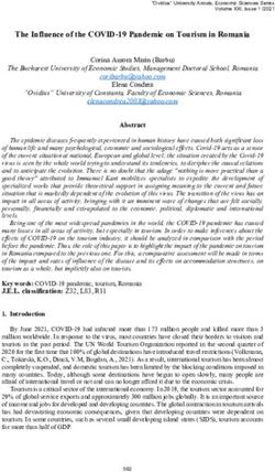 The Influence of the COVID-19 Pandemic on Tourism in Romania