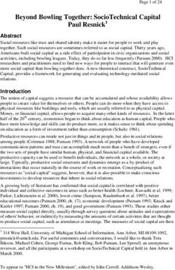 BEYOND BOWLING TOGETHER: SOCIOTECHNICAL CAPITAL