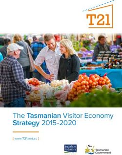The Tasmanian Visitor Economy Strategy 2015-2020 - www.T21.net.au