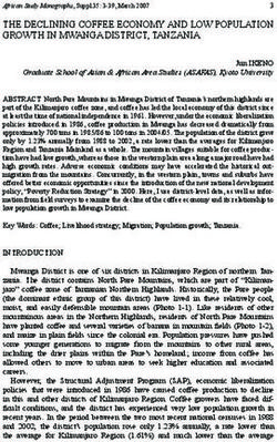 THE DECLINING COFFEE ECONOMY AND LOW POPULATION GROWTH IN MWANGA DISTRICT, TANZANIA
