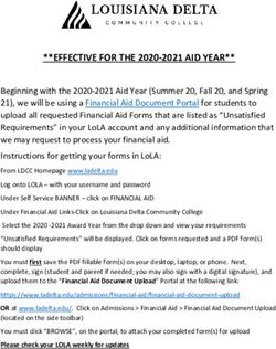 EFFECTIVE FOR THE 2020-2021 AID YEAR