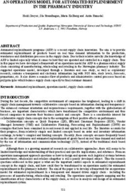AN OPERATIONS MODEL FOR AUTOMATED REPLENISHMENT IN THE PHARMACY INDUSTRY