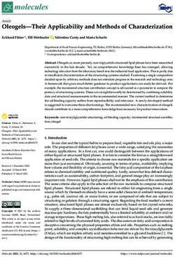Oleogels-Their Applicability and Methods of Characterization