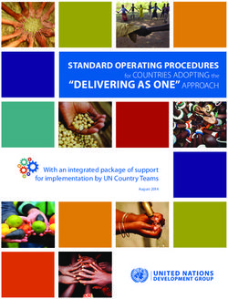 "DELIVERING AS ONE" APPROACH - STANDARD OPERATING PROCEDURES for COUNTRIES ADOPTING