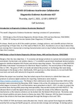 COVID-19 Evidence Accelerator Collaborative Diagnostics Evidence Accelerator #27