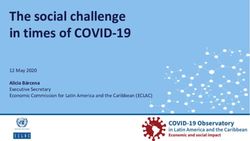 The social challenge in times of COVID-19 - Alicia Bárcena Executive Secretary Economic Commission for Latin America and the Caribbean (ECLAC) - Cepal