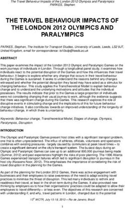 THE TRAVEL BEHAVIOUR IMPACTS OF THE LONDON 2012 OLYMPICS AND PARALYMPICS