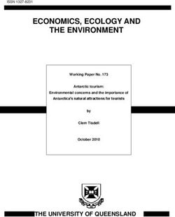 ECONOMICS, ECOLOGY AND THE ENVIRONMENT - THE UNIVERSITY OF QUEENSLAND