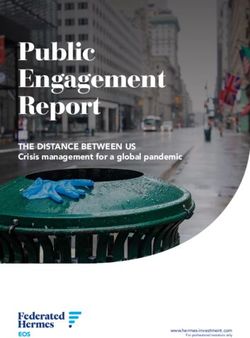 Public Engagement Report - THE DISTANCE BETWEEN US Crisis management for a global pandemic - Lothian Pension Fund