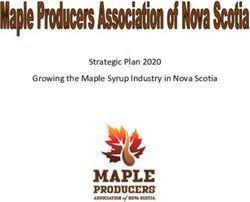 Strategic Plan 2020 Growing the Maple Syrup Industry in Nova Scotia