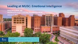 Leading at MUSC: Emotional Intelligence - Elisha Brownfield, MD Director of Strategic Leadership Development MUSC January 7, 2021
