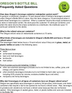 OREGON'S BOTTLE BILL - State of Oregon