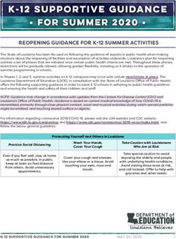 REOPENING GUIDANCE FOR K-12 SUMMER ACTIVITIES - Louisiana ...