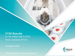 FY20 Results Dr. Ian Kadish (MD & CEO) Anne Lockwood (CFCO) 25 August 2020 - "Good Medicine is Good Business" - Bell Direct