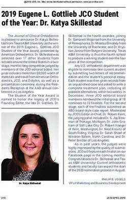 2019 Eugene L. Gottlieb JCO Student of the Year: Dr. Katya Skillestad - Journal of ...
