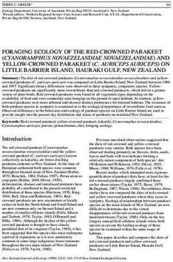 FORAGING ECOLOGY OF THE RED-CROWNED PARAKEET (CYANORAMPHUS NOVAEZELANDIAE NOVAEZELANDIAE) AND YELLOW-CROWNED PARAKEET (C. AURICEPS AURICEPS) ON ...