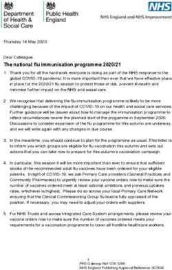 The national flu immunisation programme 2020/21 - NHS ...
