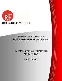 2022 BUSINESS PLAN AND BUDGET APRIL 16, 2021 FIRST DRAFT - APPROVED BY BOARD OF DIRECTORS