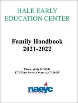 HALE EARLY EDUCATION CENTER - Family Handbook 2021-2022 Phone: (860) 742-4550 1776 Main Street, Coventry, CT 06238