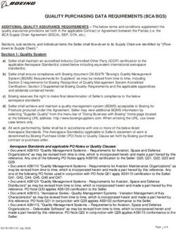 QUALITY PURCHASING DATA REQUIREMENTS (BCA/BGS)