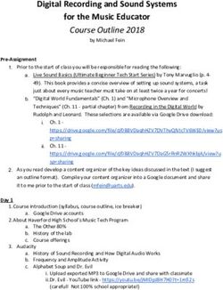Digital Recording and Sound Systems for the Music Educator Course Outline 2018