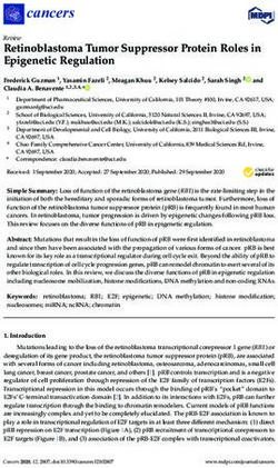 Retinoblastoma Tumor Suppressor Protein Roles in Epigenetic Regulation - MDPI