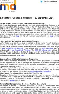 E-update for London's Museums - 22 September 2021