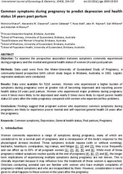 Common symptoms during pregnancy to predict depression and health status 14 years post partum