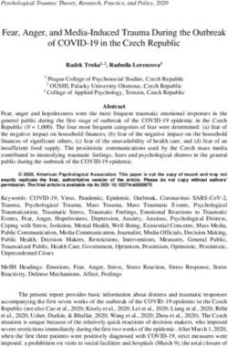 Fear, Anger, and Media-Induced Trauma During the Outbreak of COVID-19 in the Czech Republic - PhilArchive
