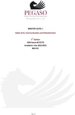 MASTER LEVEL I MA1421 - Italian Arts, Communication and Entertainment 1500 hours 60 ECTS Academic Year 2022/2023 1ST Edition - Unipegaso