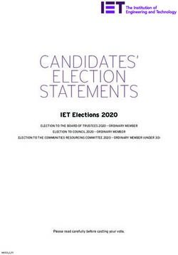 CANDIDATES' ELECTION STATEMENTS - IET Elections 2020