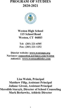 PROGRAM OF STUDIES 2020-2021 - Weston Public Schools