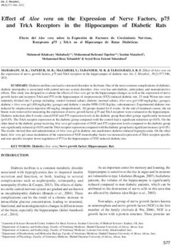 Effect of Aloe vera on the Expression of Nerve Factors, p75 and TrkA Receptors in the Hippocampus of Diabetic Rats