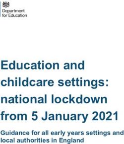 Education and childcare settings: national lockdown from 5 January 2021 - Guidance for all early years settings and local authorities in England ...