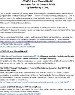 COVID-19 and Mental Health Resources for the General Public Updated May 5, 2020
