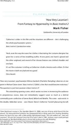 How Very Lacanian': From Fantasy to Hyperreality in Basic Instinct 2 Mark Fisher