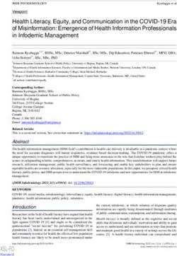 Health Literacy, Equity, and Communication in the COVID-19 Era of Misinformation: Emergence of Health Information Professionals in Infodemic ...