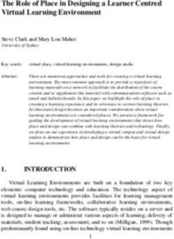 The Role of Place in Designing a Learner Centred Virtual Learning Environment