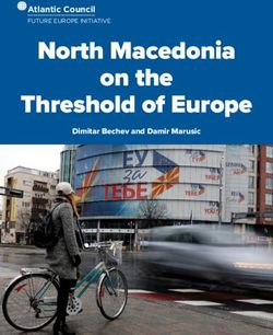 North Macedonia Threshold of Europe on the - Atlantic Council FUTURE EUROPE INITIATIVE