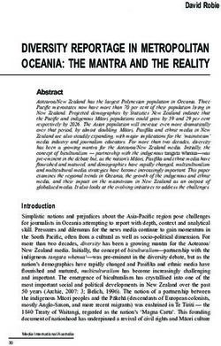 DIVERSITY REPORTAGE IN METROPOLITAN OCEANIA: THE MANTRA AND THE REALITY - CORE