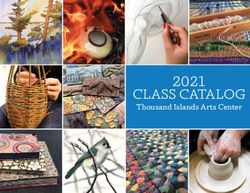 2021 CLASS CATALOG Thousand Islands Arts Center