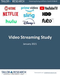 Video Streaming Study - January 2021 - Streaming During and Post a Covid-19 World - Tailor Research